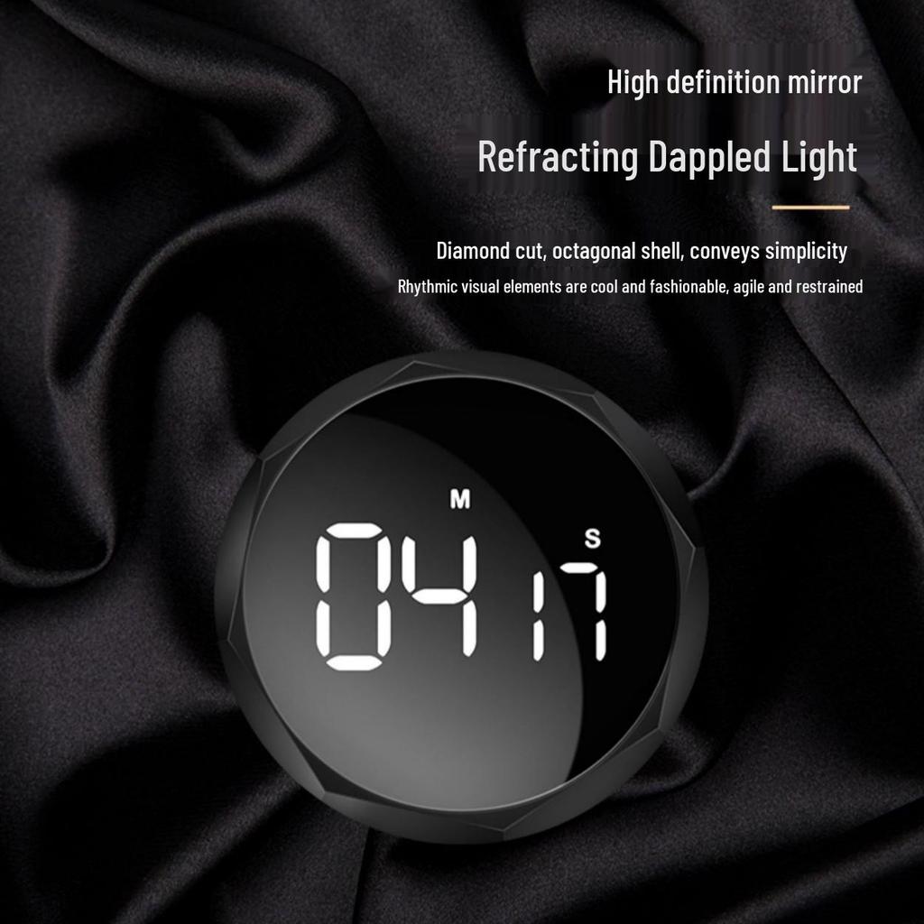 Rotating 05-Tile Timer: Student Study & Cooking Alarm Clock with Rechargeable Feature.