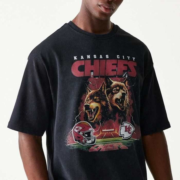 T-shirt oversize - NEW ERA - Kansas City Chiefs - Noir - Manches courtes - Adulte