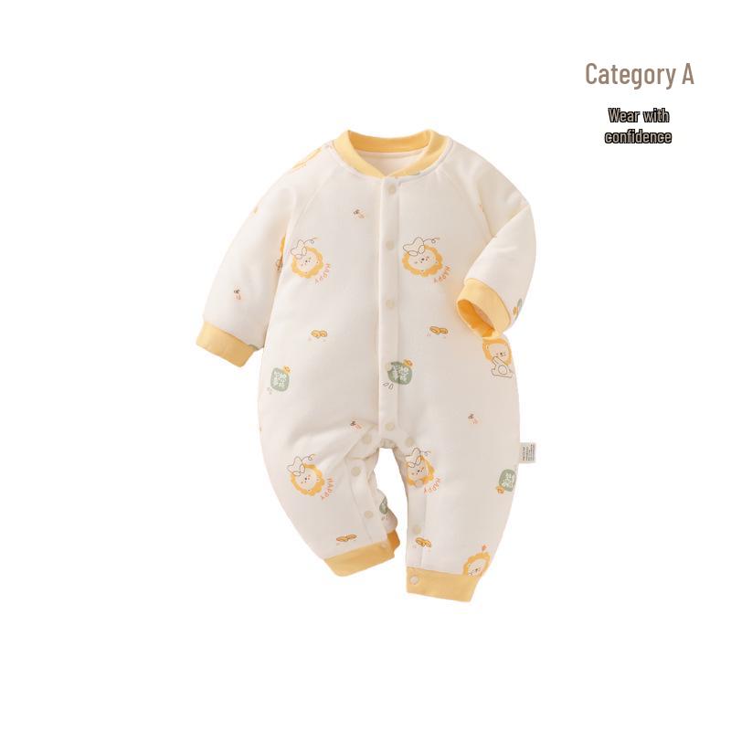 180g Extra Thick Quilted Winter Baby Romper - Pure Cotton, Class A, Warm Onesie