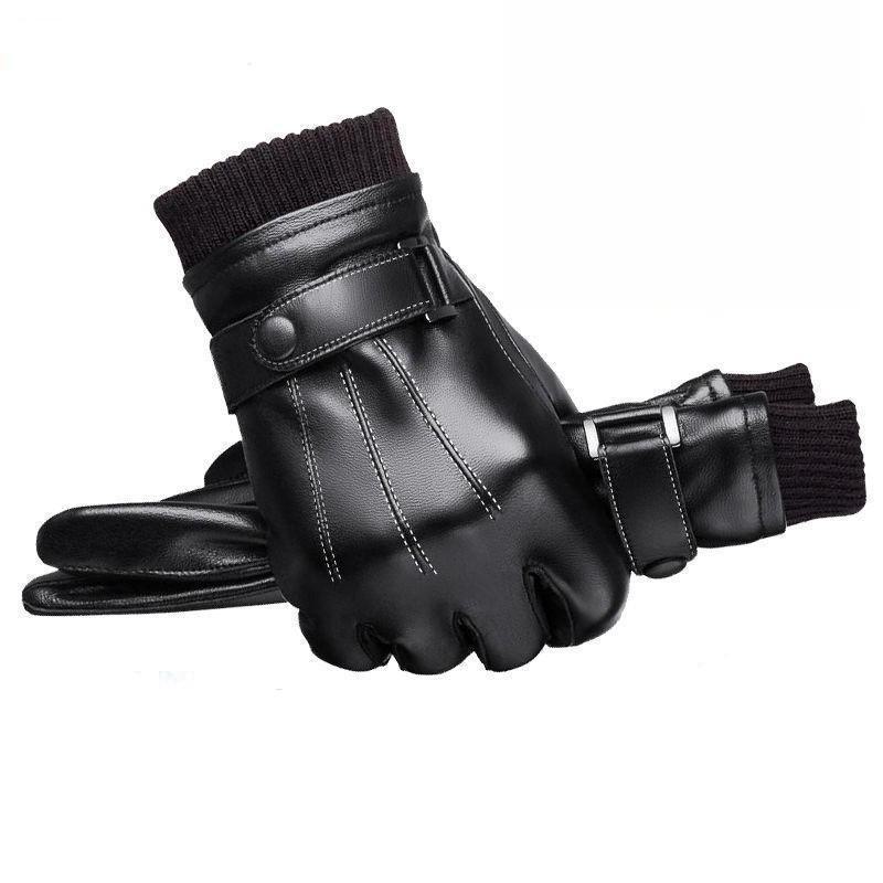 Winddichte Winter-Leder-Touchscreen-Handschuhe - Plus Samt, Rad- & Motorrad-Stile für Herren & Damen.