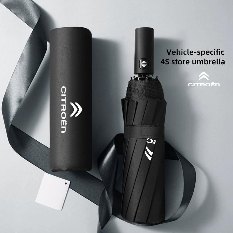 Car 12 Bone Black Gel Sunscreen Auto Folding Umbrella For Citroen e-C3 e-C4 X C5X C3 C4 Cactus Picasso C-Crosser C6 C1 C-Elysee