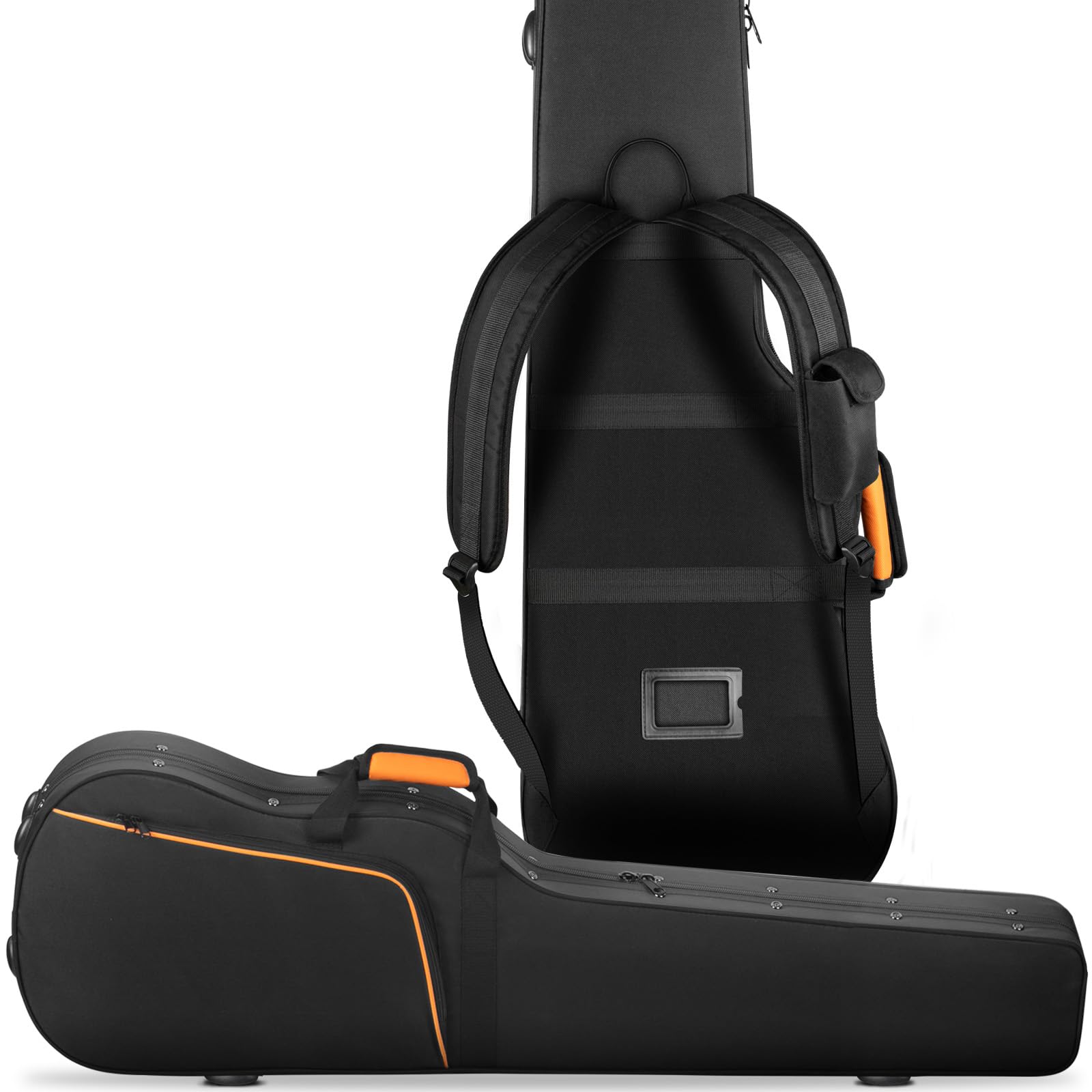 

CAHAYA Полуэлектрическая бас-гитара Жесткий кейс с 25-мм подкладкой, Легко чистить, Включает внутреннюю подушку для грифа, Большой передний карман, Задний карман для визиток