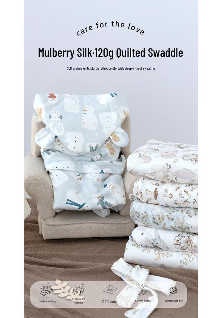 Newborn Mulberry Silk-Cotton Swaddle Blanket