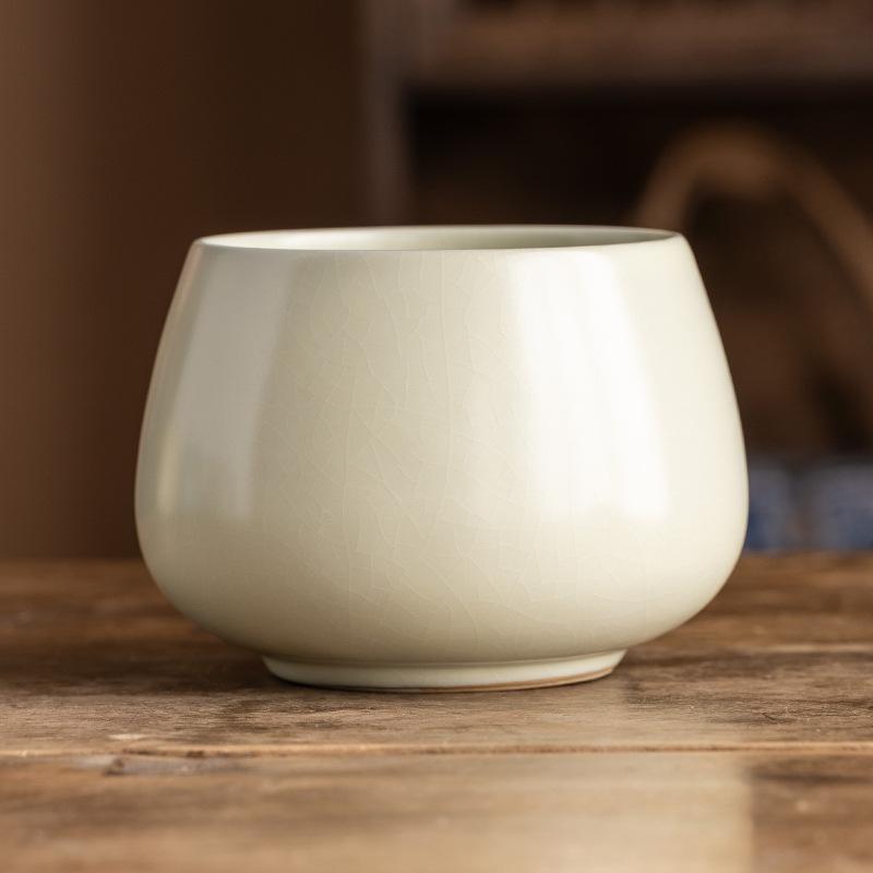 High-grade Ru kiln ceramic simple household retro water basin tea washing Jianshui light luxury tea water tank tea bucket kung fu tea residue tank