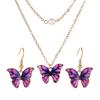 Fashion Choker Chain Pearl Necklace Earrings Sets for Women Jewelry Cute Colorful Butterfly Gold Color Chain Vintage Jewellery