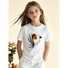 European Sizes Girls' Casual Fashion Trendy Short-Sleeve Round-Neck T-Shirt, a Comfortable Top for Leisure. Features a Stylish, Trendy Print.