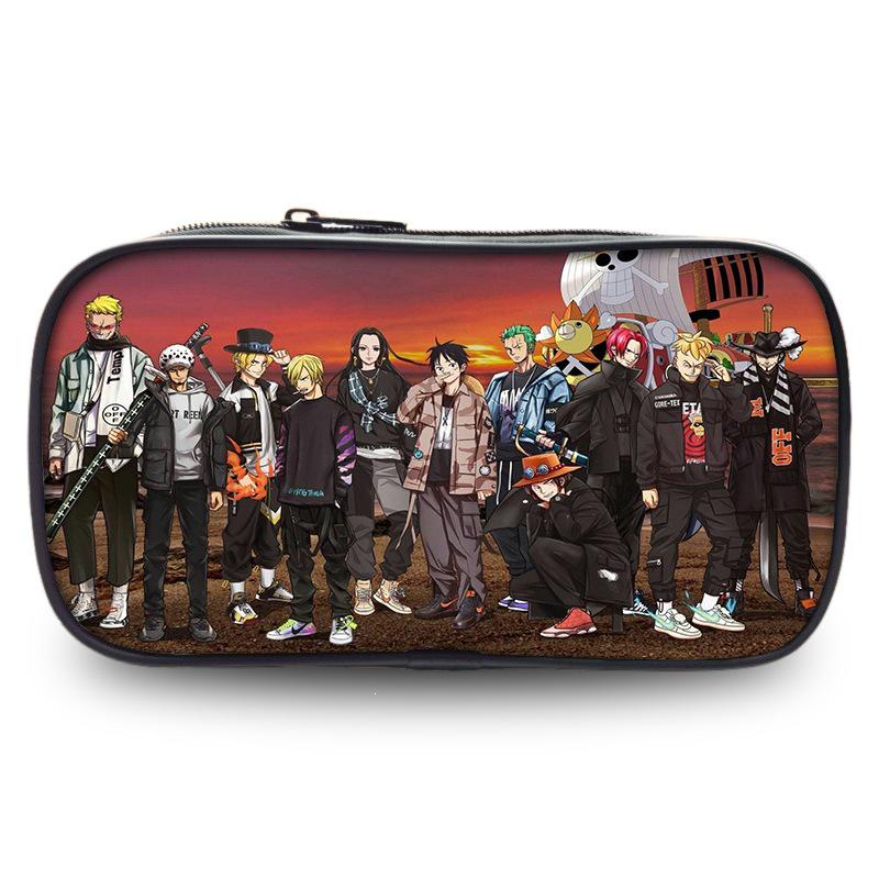 One Piece Wano Arc Pencil Case: Zoro & Luffy Design Storage Box