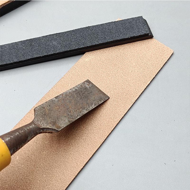 Striscia di Pietra per Affilare e Sbavare Lama Coltello Double-Face in Pelle di Vacchetta