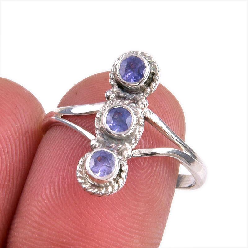 

Natural Tanzanite Gemstone 925 Solid Sterling Silver Jewelry Ring Size 8 Z9J12