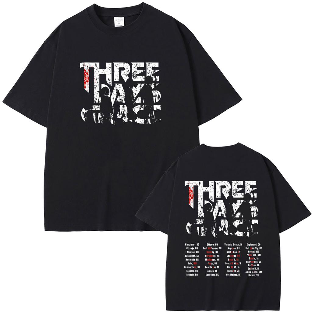 Rock Band Three Days Grace Alienation Tour 2026 Trička Pánská Alternativní Metal Oversized Streetwear Pánské Vintage Ležérní Tričko
