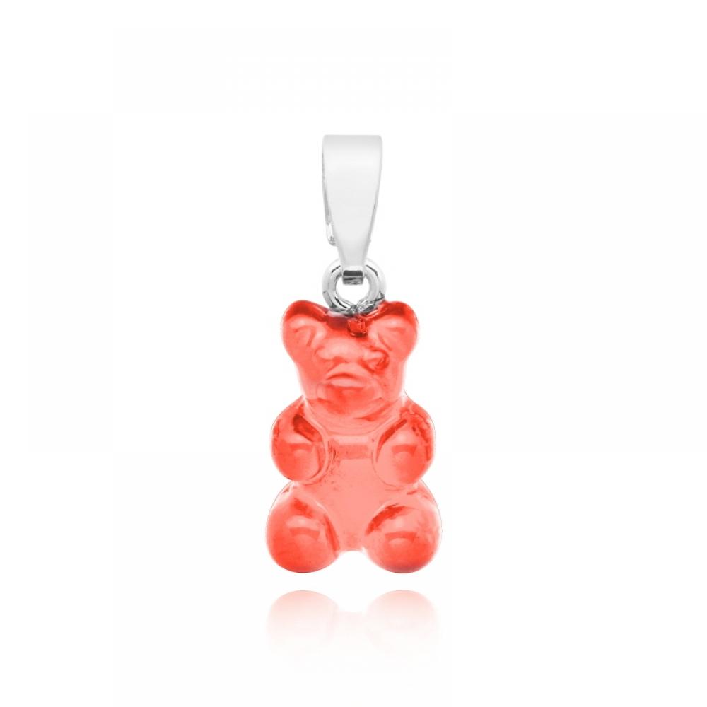 Nostalgia Bear Jelly Red Classic Connector Silver
