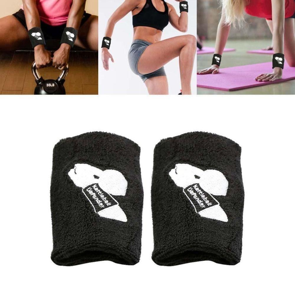 1Pair Cotton Kettlebell Wrist Guard Comfortable Sweat-absorbing Wrist Guard Protector 1Pair Black Protecting the wrist 1