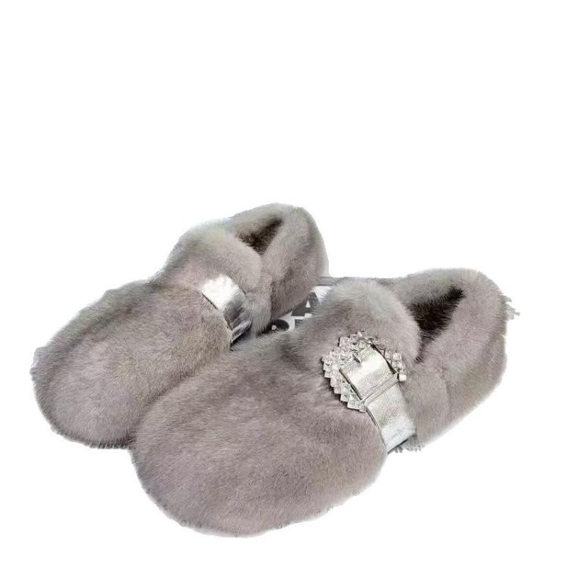 Mao Mao Doudou buty damskie na płaskiej podeszwie wygodne lekkie luksusowe wsuwane codzienne ciepłe bawełniane ladyshoes