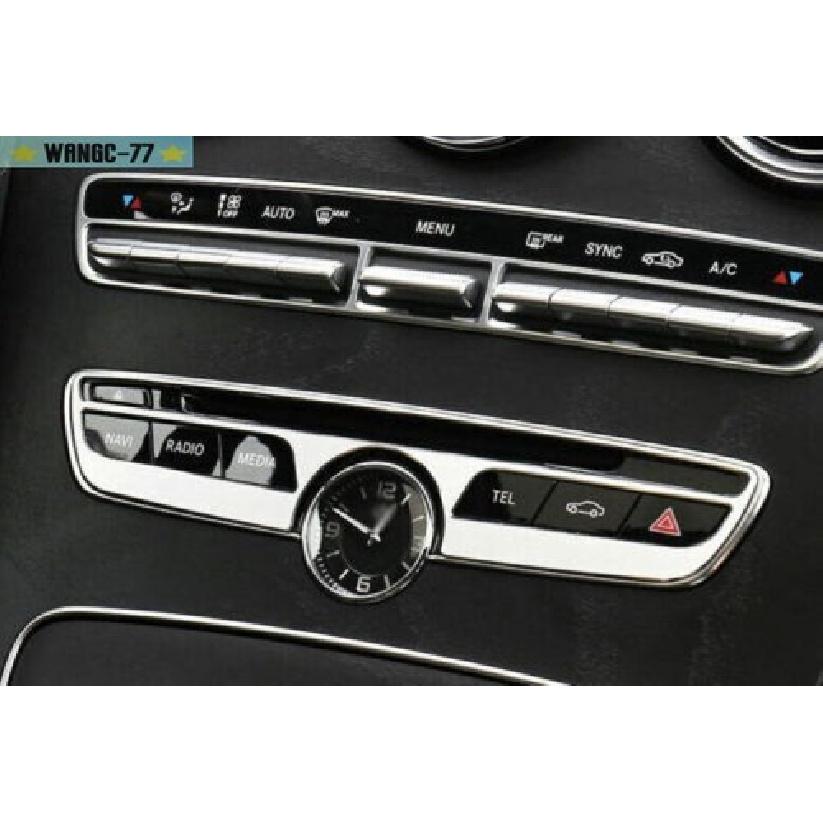 For Benz C-Class Control Frame Trim Console AC Button Steel Silver 2015-2018 New