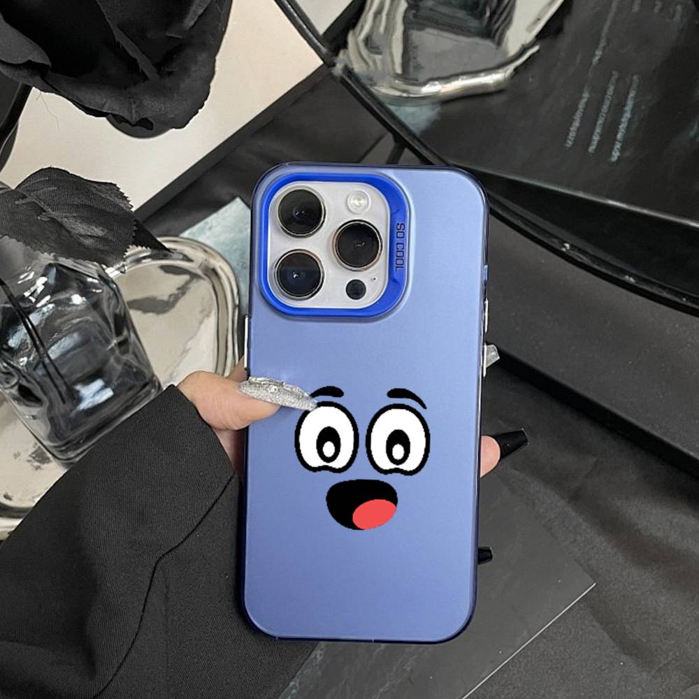 Kawaii Emoji  Phone Case For iPhone17, 16,15,14,13,12 Pro Max white Candy Matte Shockproof Cover