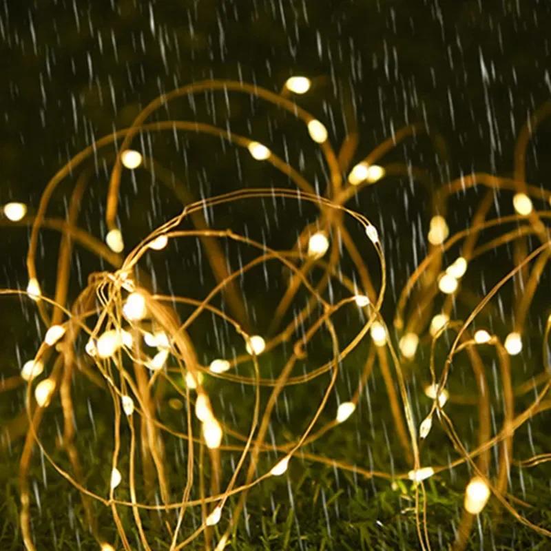 Copper Wire Outdoor Solar Light String 8 Modes for Wedding Party Home Garden Summer Decoration LED Solar Christmas Garland Lamp