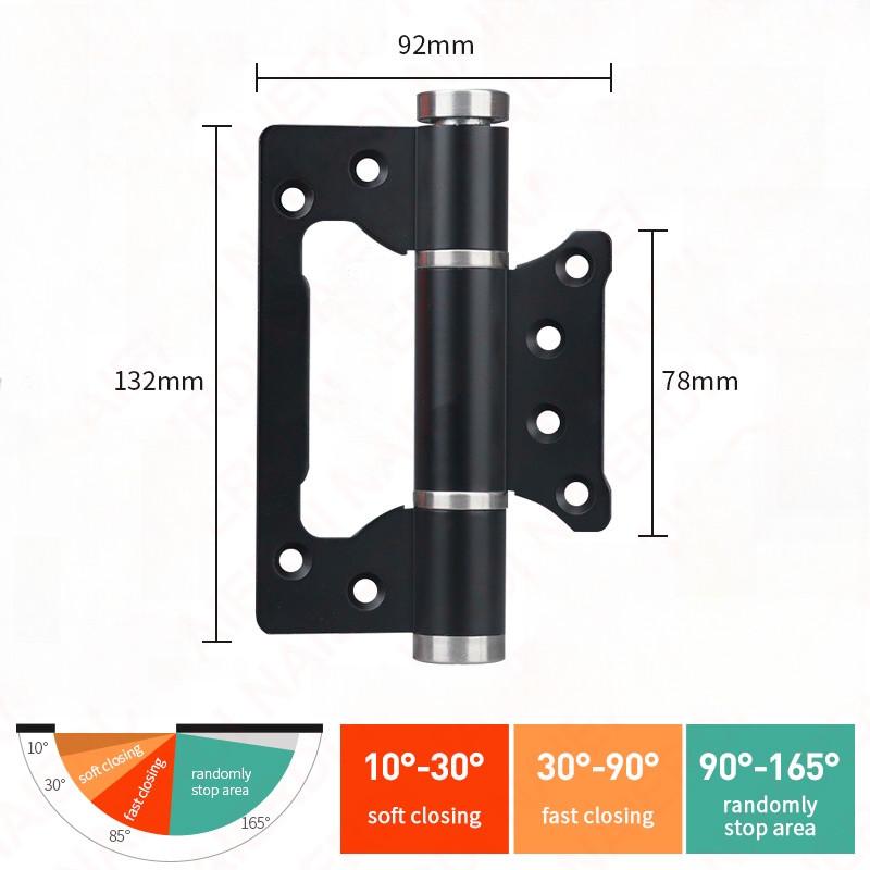 4 In 1 Automatic 90° Positioning Hydraulic Door Closer 5 Inch Multi-function Hydraulic Hinge  Adjustable Soft Closing Door Hinge