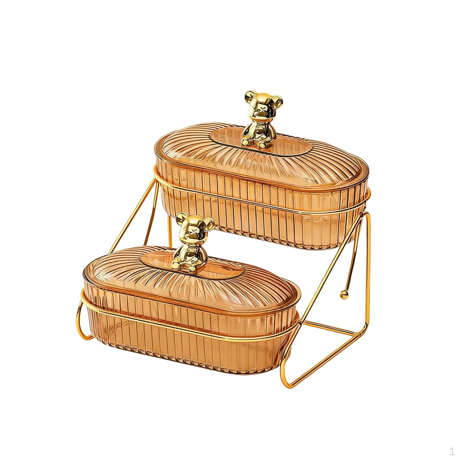 Fruit Basket Serving Tray 2 Tier Practical Stylish Fruits Storage Stand Holder Bowl for