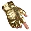 Fashion Punk PU Driving Gloves Button Design Cool Half Finger Gloves Gothic Anti-Slip Performance Gloves Outdoor
