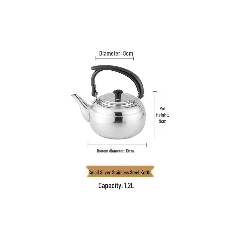 Thickened Stainless Steel Black Classical Teapot for Restaurant and Hotel, Induction-Compatible, Small Tea Art Kettle.