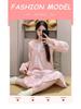 Cloud Cotton Sleep Dress: Long Sleeve Pink Pajamas for Girls - Spring/Autumn 2025