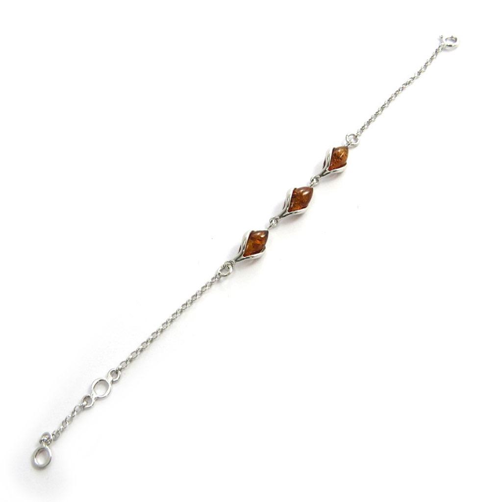 Les Trésors De Lily [N2279] - Silver Bracelet 'Inspiration' Amber Cognac (rhodium-plated) - 8 Mm