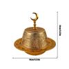 Luxurious Gold Color Serving Bowl Treat Container For Candy Nut And Snacks With Artisanal Arabesques Detailing