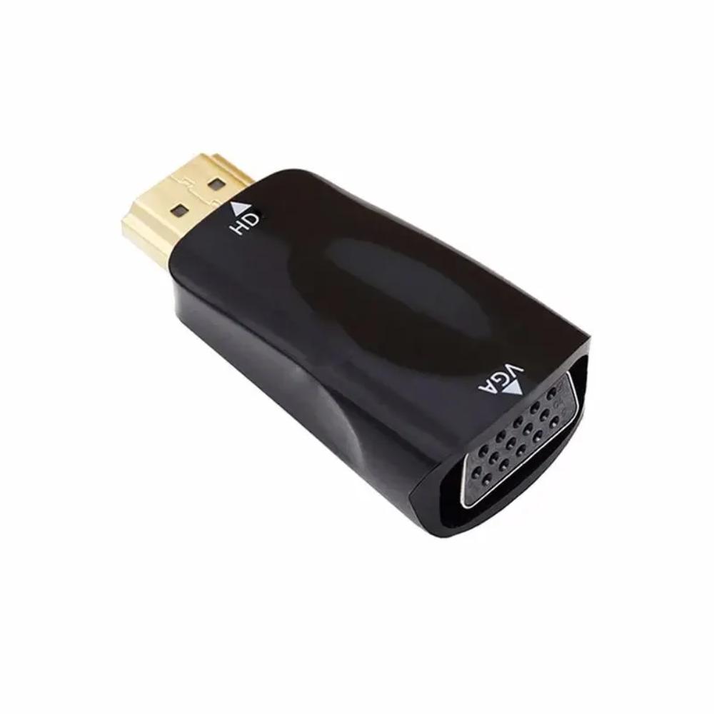 Hdmi-kompatibel VGA-kabelkonverter, hann- til hunn-adapter, 3,5 mm jack, lyd, HD 1080p for PC, bærbar PC, nettbrett