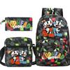 Cartoon Teacup Head Cuphead Student Backpack Oblique Span Bag Pencil Bag Primary And Secondary School Students Children'S Schoolbag Three-Piece Set