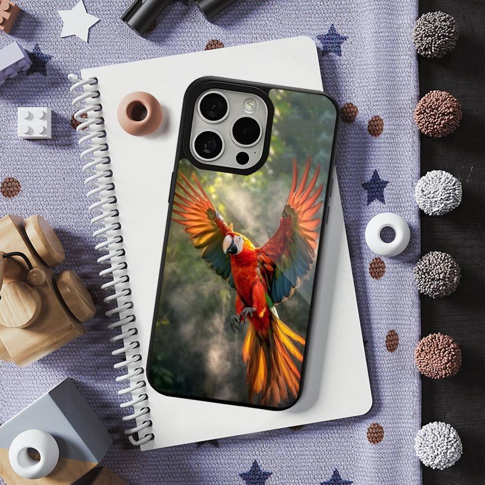 Cute Art Animal Parrot For iPhone 17,14,Plus,12,Pro,Mini,13,Max,11,15,16,For Magsafe,Magnetic Wireless Charging Case