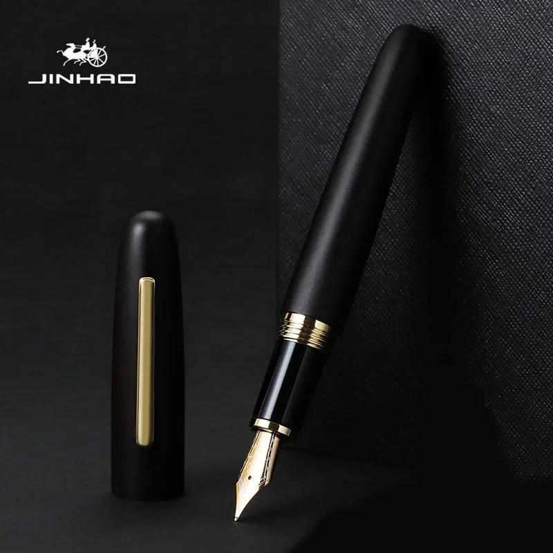 Jinhao 9056 Fountain Pen Natural Wood Handmade M/F Nib Gold Clip Ink Pen Stationery Business Office Gift Writing School Supplies