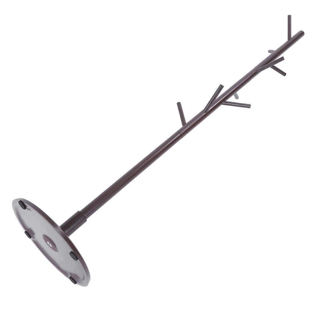 Assembled Wooden Coat Hat Stand Tree Jacket Cloth Vertical Hanger Rack 8 Hooks