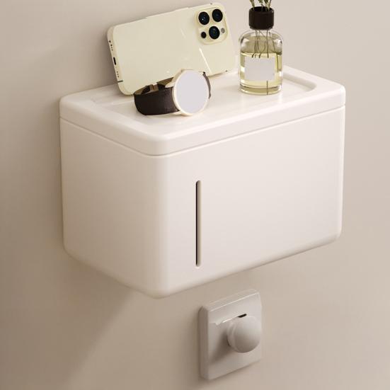 Napkin Storage Box Wall Mounted Waterproof Toilet Paper Holder Non-drilled Easy Installation Bathroom Organizer