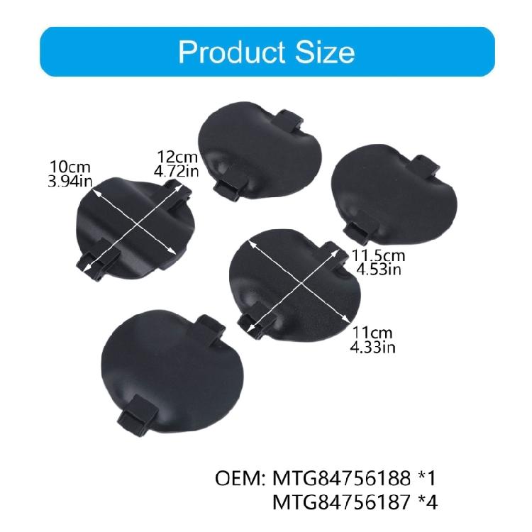 Pickup Truck Bed Tow Hook Cover Set with Parts 84756187 84756188, 5Piece Black ABS Mounting Covers for Select 2020-2025 Models Set