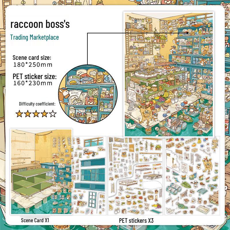 

Infeel.Me Business Series 36 PET+White Card 2.5D Large Scenery Sticker