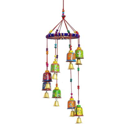Campanelle Decorative da Appendere a Muro/Porta/Finestra Fatte a Mano - 49 cm  (Ottone, Cartapesta, Multicolore)