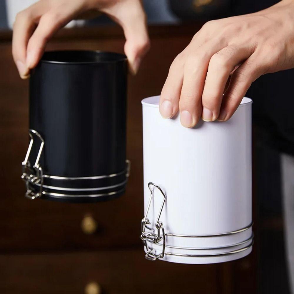 Tinplate Airtight Coffee Canister with Check Valve Coffee Storage Jar Beans Storage Container  Rice