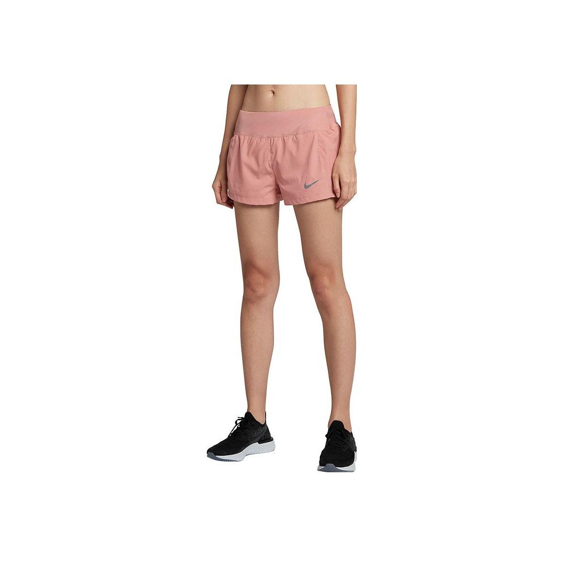 

Nike Шорты женские прямые с принтом логотипа, однотонные, эластичный пояс, розовые 895810-685 XL