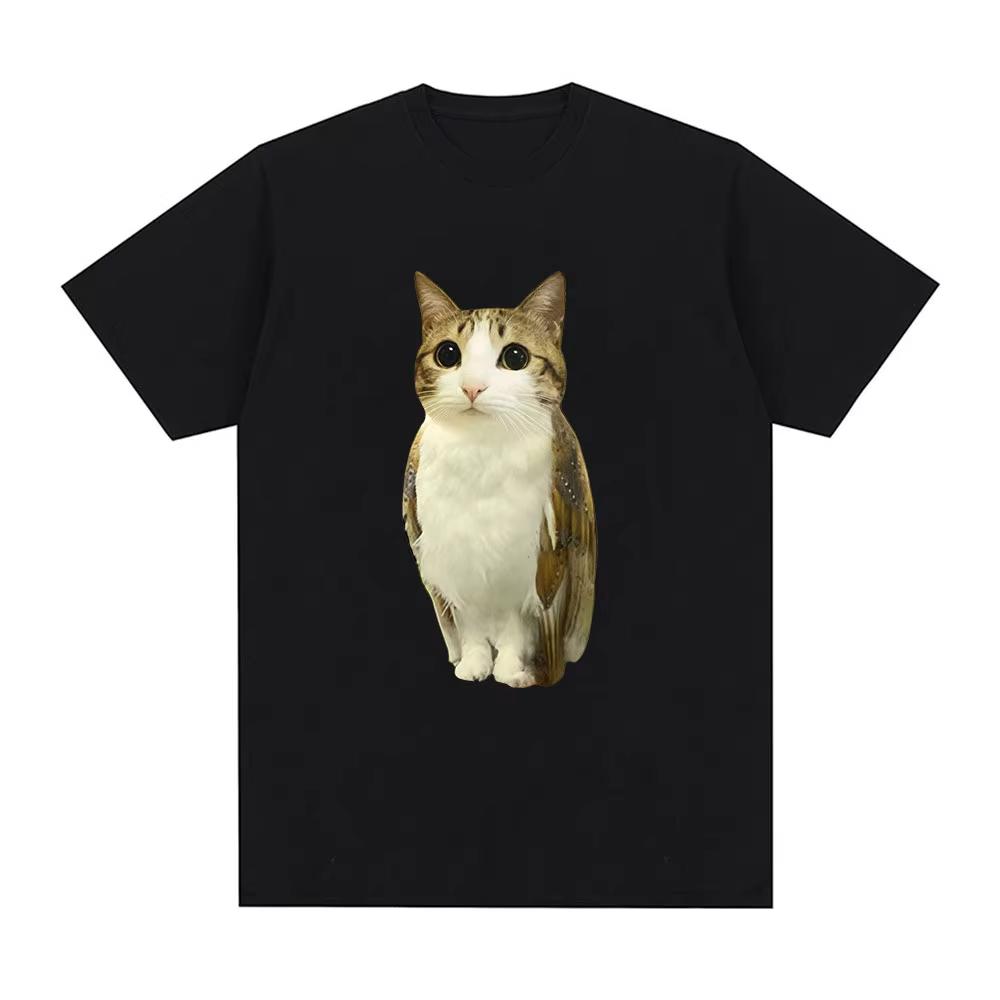 Katze Eule Lustig Meowl Meme Gehirnfäule Grafik T-Shirts Unisex Unisex Kleidung Mode Kurzarm T-Shirt Baumwolle Übergroße T-Shirts