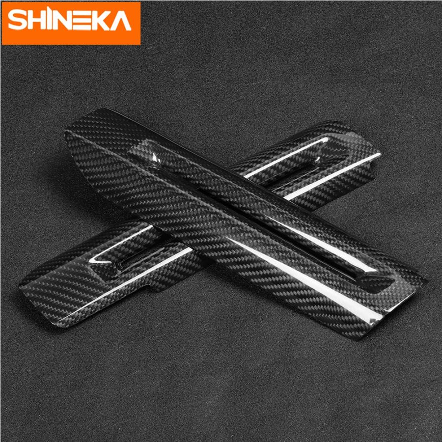 SHINEKA Auto Carbon Fiber Interiér Dveře Dekorace loketní opěrky Krycí samolepky pro Ford Mustang 2015 2016 2017 2018 Auto