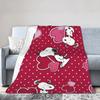 Snoopys Heart Love Flannel Throw Blankets Cartoon Blanket for Bed Travel Super Soft Bedspread,