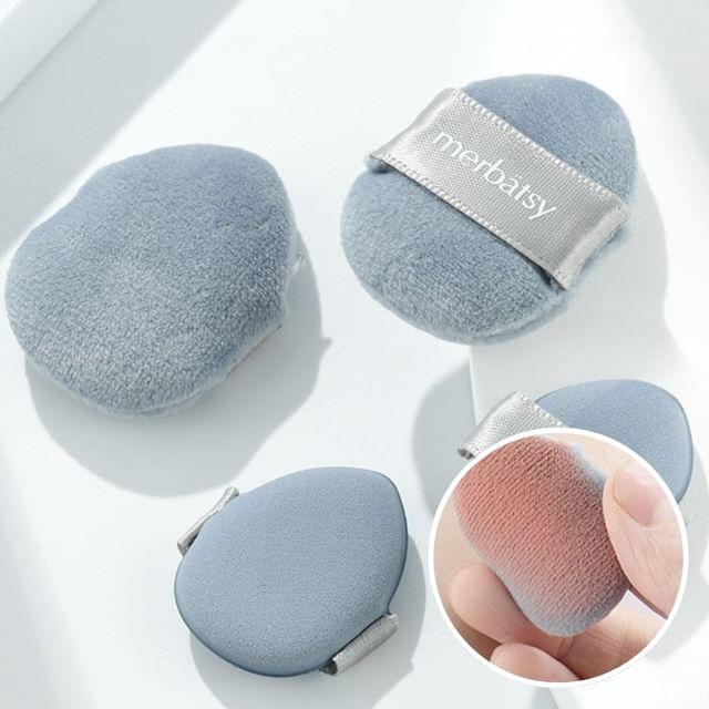 Jericoure - Mini Finger Powder Puff / Case / Set (Various Designs) Case Set of 5 Pcs - Powder Puff - Blue
