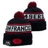 49er Team 2025 Autumn/Winter Wool Pom-Pom Knit Hat - Warm Embroidered Couple Style