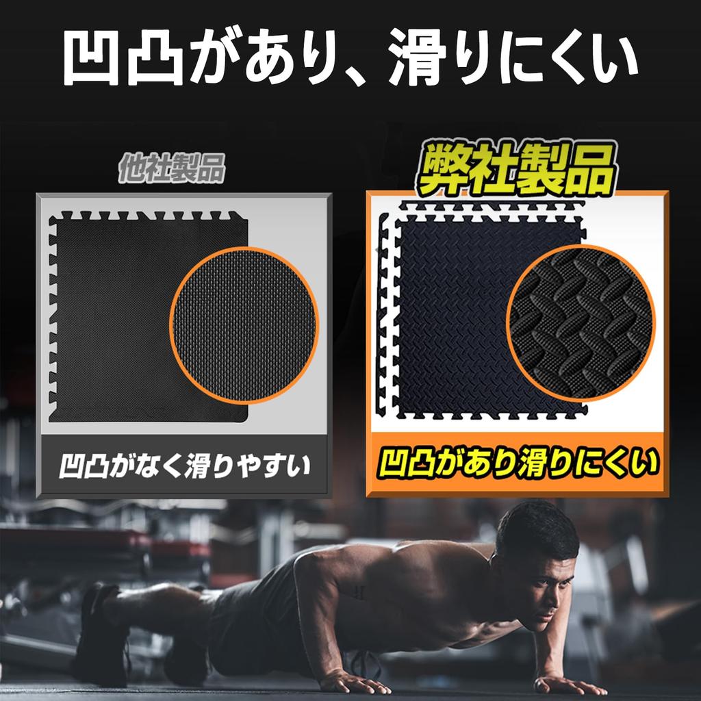 Thick Exercise Mats for Home Floor and Vibration Perfect for Entryways and with Sides Large, Gyms, 60x60x1.2cm, EVA, Soundproof, Anti-Vibration,
