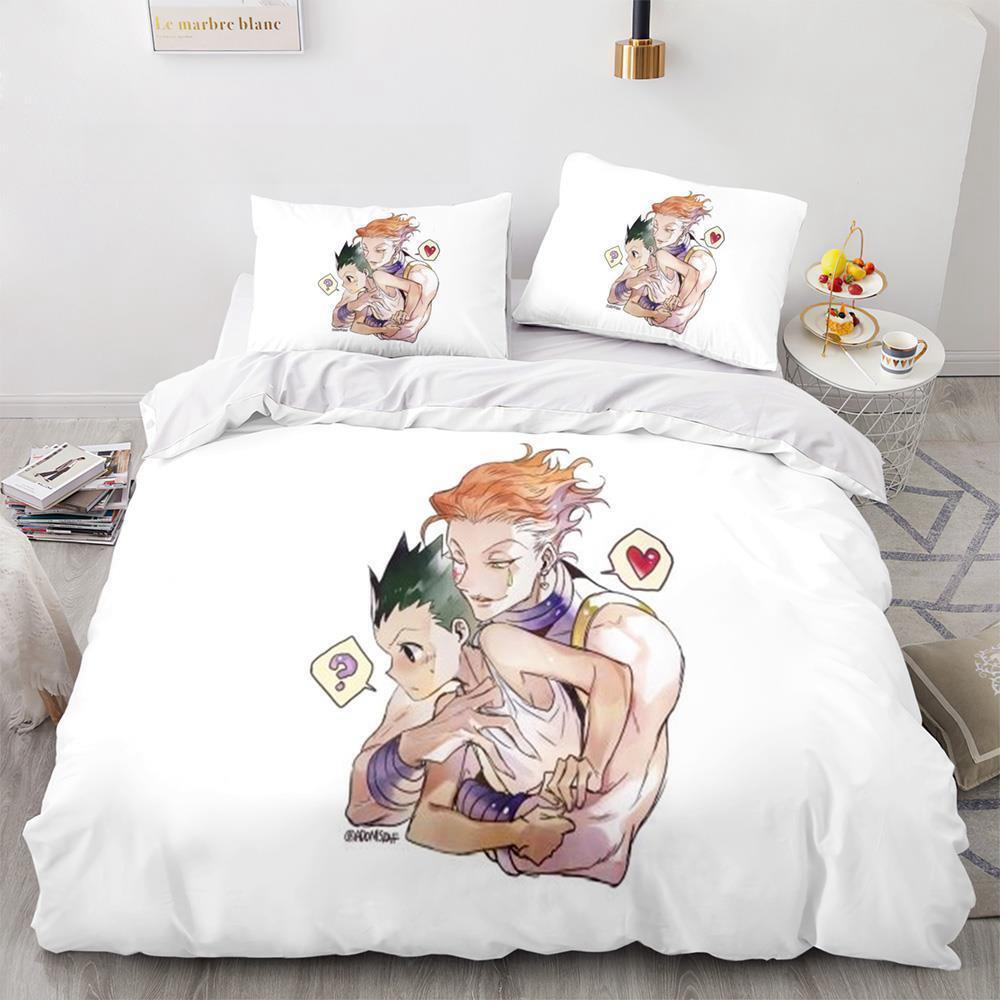 Fashion Anime HUNTER×HUNTER Bedding Set Single Twin Full Queen King Size Bed Set Adult Kid Bedroom Duvetcover Sets Home Textiles