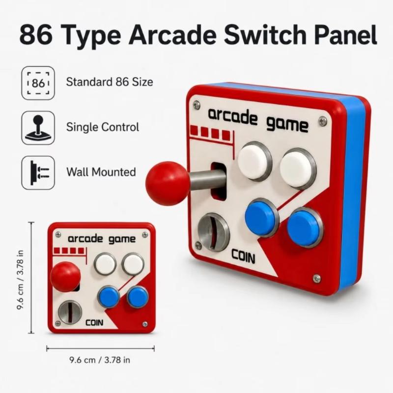 3D Creative Retro Game Joystick Light Switch Socket Panel Decor Fun Novelty Home Wall Ornament Gift for Kids Teens