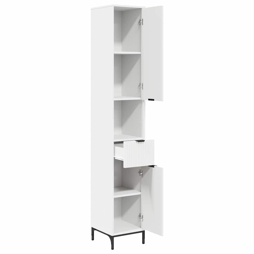 Bathroom Cabinet with Drawers White 31.5 X 33 X 190 Cm