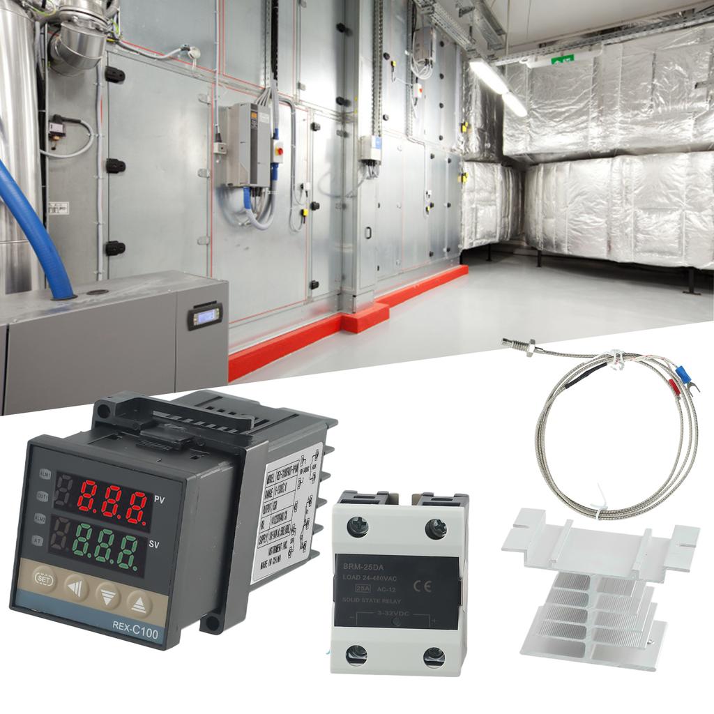 1pc REX-C100 Digital PID Temperature Controller With K Type Probe Sensor For Heating System Accessories