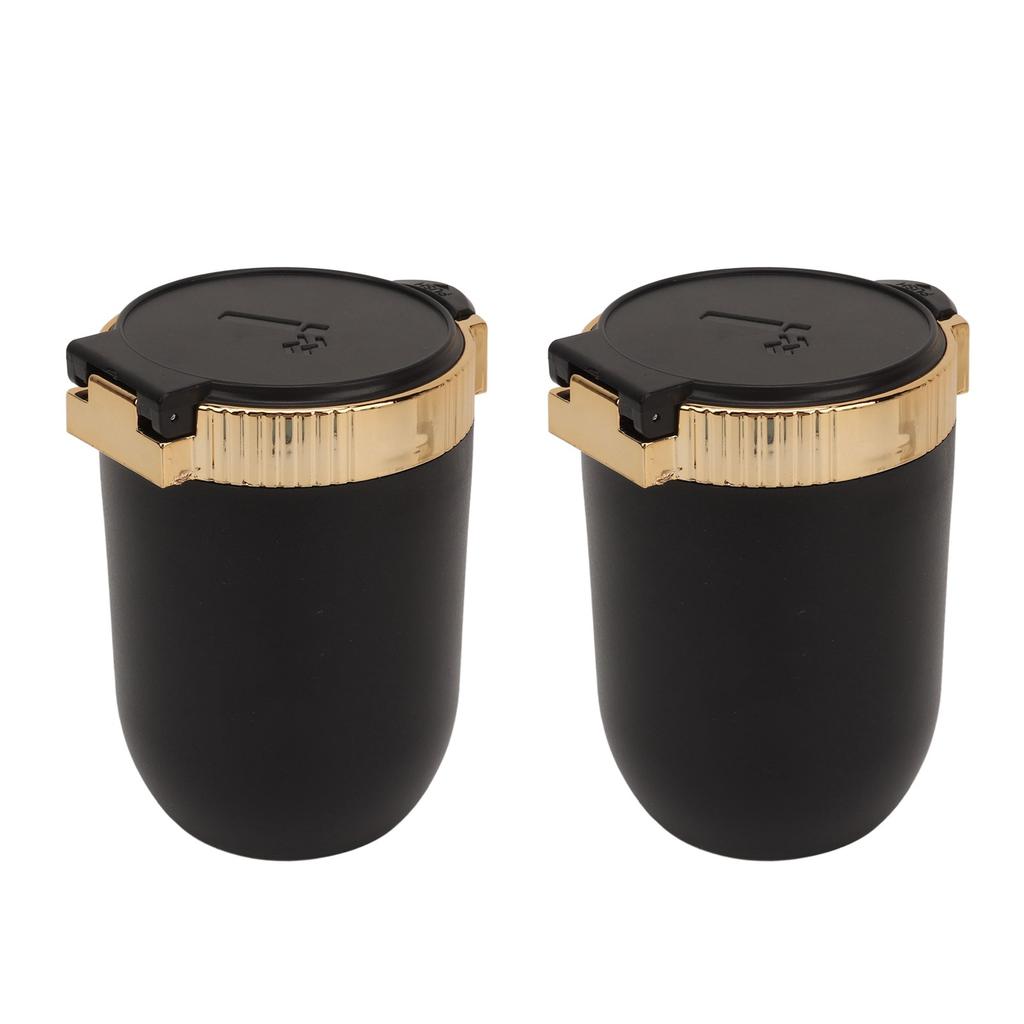 2Pcs Car Ashtray with LED Blue Light Portable Removable Car Smokeless Ashtray with Lid for Vehicle