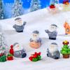 10pcs Cartoon Christmas Elderly Sled Figurine Cute Santa Claus Statue  Home Desktop Decor